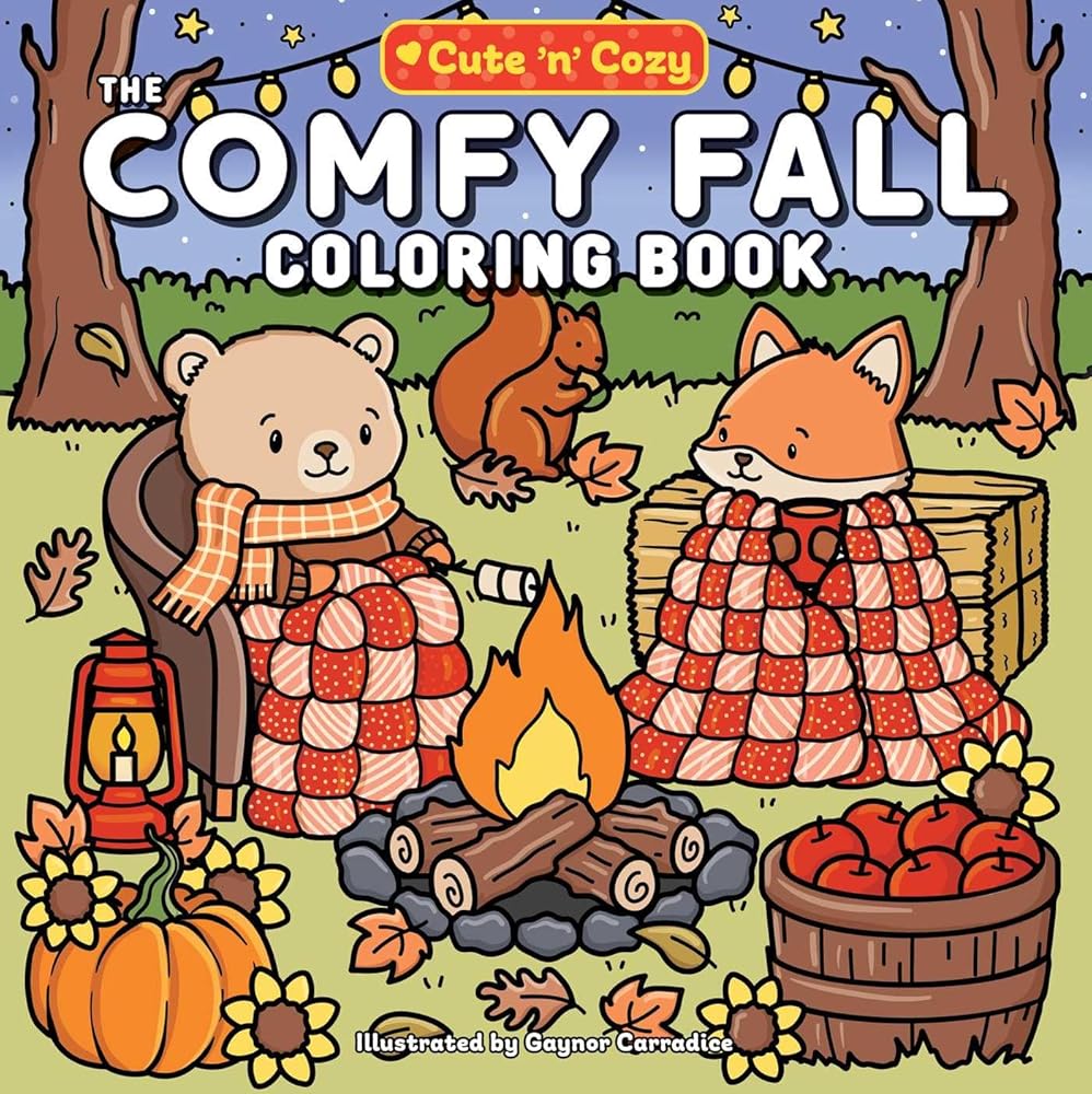 The Comfy Fall Coloring Book (Cute and Cozy) cover image