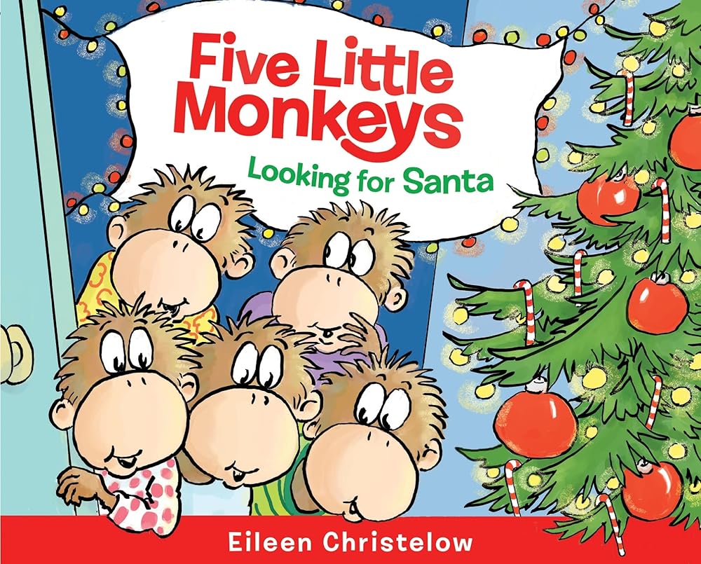 Five Little Monkeys Looking for Santa: A Christmas Holiday Book for Kids (A Five Little Monkeys Story) cover image