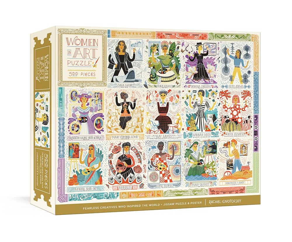 Women in Art Puzzle: Fearless Creatives Who Inspired the World 500-Piece Jigsaw Puzzle and Poster: Jigsaw Puzzles for Adults and Jigsaw Puzzles for Kids cover image