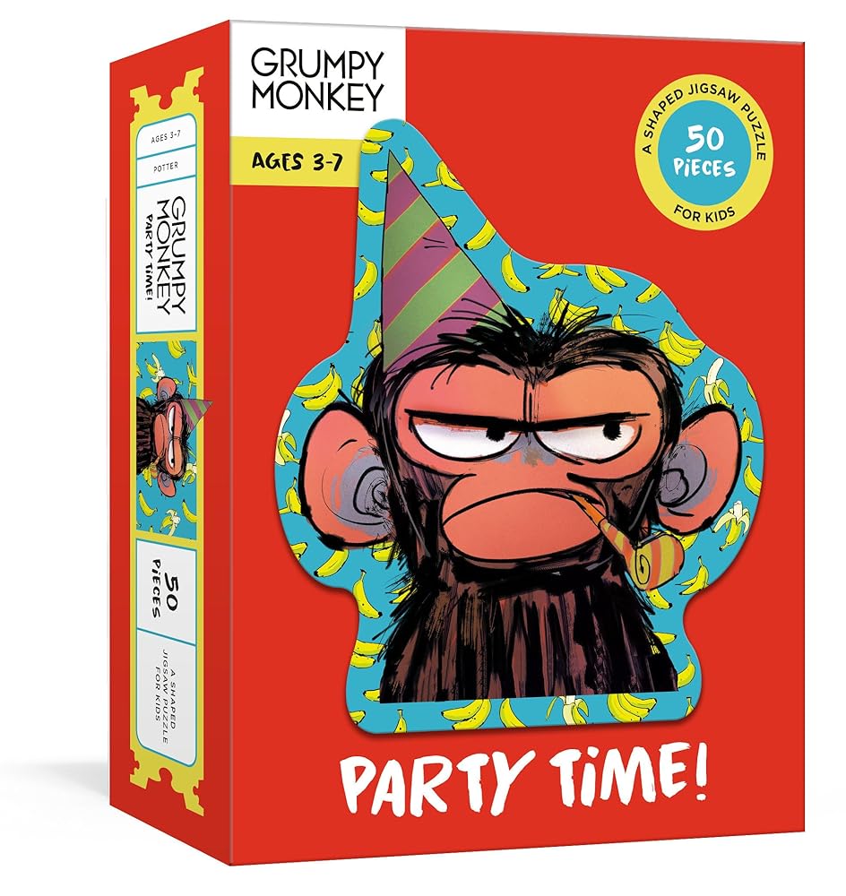 Grumpy Monkey Party Time! Puzzle: A 50-Piece Shaped Jigsaw Puzzle: A Puzzle for Kids cover image