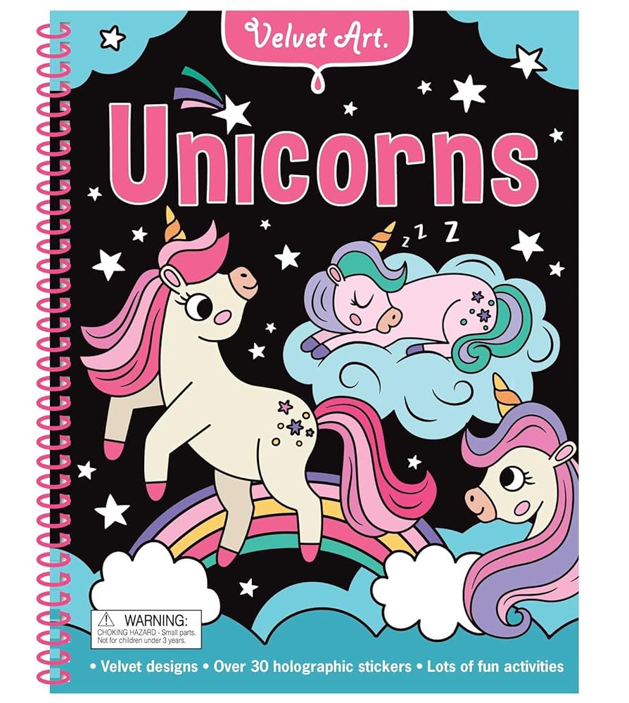 Velvet Art: Unicorns: Activity Book with Velvet Coloring Pages and Holographic Stickers cover image