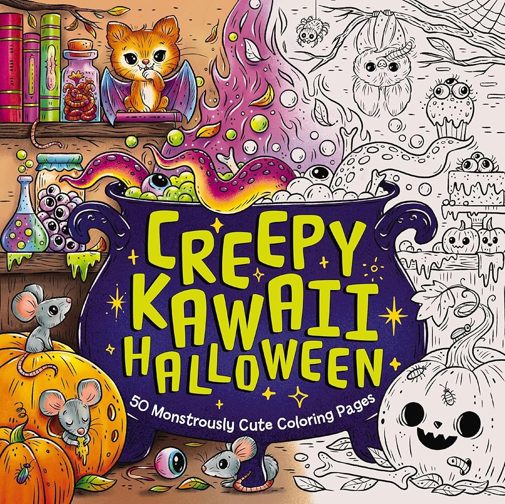 Creepy Kawaii Halloween: 50 Monstrously Cute Coloring Pages cover image