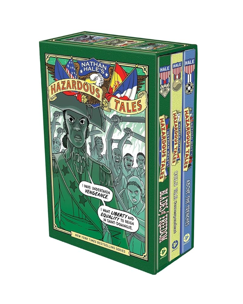 Nathan Hale's Hazardous Tales Fourth 3-Book Box Set: Cold War Correspondent; Blades of Freedom; and Above the Trenches cover image