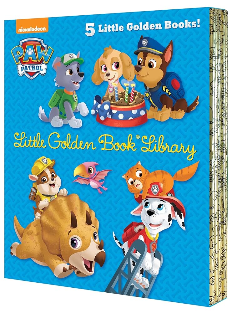PAW Patrol Little Golden Book Library (PAW Patrol): Itty-Bitty Kitty Rescue; Puppy Birthday!; Pirate Pups; All-Star Pups!; Jurassic Bark! cover image