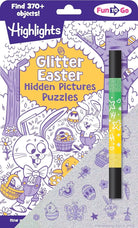 Glitter Easter Hidden Pictures Puzzles: Over 370 Hidden Objects in Festive Easter Puzzle Book Featuring Bunnies, Eggs and Flowers, Easter Gift for Kids 6-9 cover image