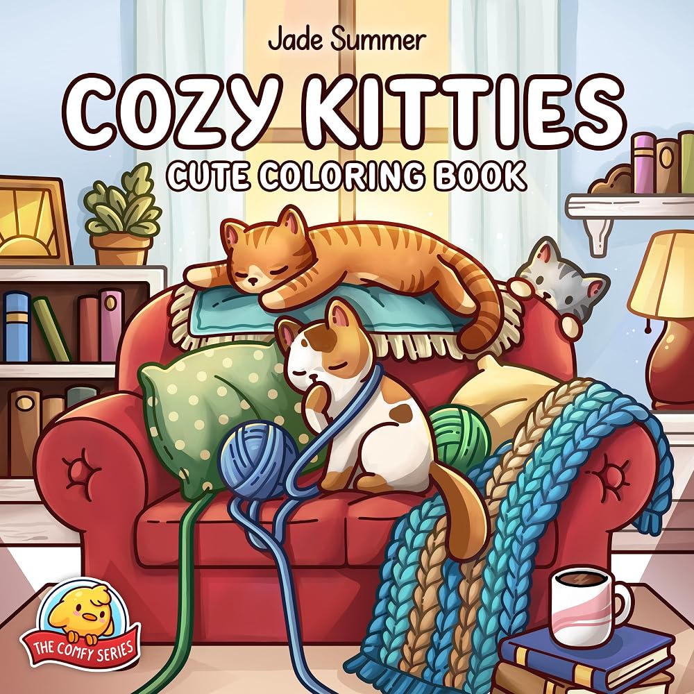 Cozy Kitties: Cute Coloring Book (The Comfy Series) cover image